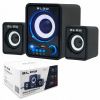 SÚPRAVA POČÍTAČOVÝCH REPRODUKTOROV SO SUBWOOFEROM 2.1 USB SD AUX RÁDIO FM LED 11W