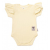 Baby Nellys Bavlnené rebrované body s volánikom, kr. rukáv, Summer Girl - žlté Baby Nellys Veľ. 56