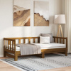 Rozkladacia denná posteľ hnedá 2x(90x200) cm borovicový masív-ForU-814667