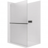 CERANO - Sprchová zástena Walk-in Crystal Ľ/P - 8 mm + polička/držiak na uteráky - bezvzperový systém - čierna matná, mliečne sklo - 50x200 cm