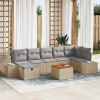 zahrada-XL Súprava záhradných pohoviek s vankúšom 8 pcs Béžová Poly ratan 3359602