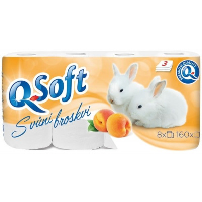 Q Soft Q-Soft toaletný papier s vôňou broskýň 3-vrstvový 8 ks