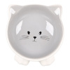 Flamingo Puzi Grey Bowl 125ml - keramická miska pre mačku, na platforme, sivá mačička
