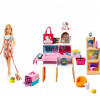 Bábika Barbie súprava salón pre zvieratá psík + mačiatko a príslušenstvo GRG90