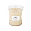 WoodWick Vanilla Bean vonná svíčka s dřevěným knotem 275 g