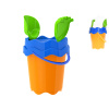 Sada na piesok oranžová vedierko 17 cm, lopatka, hrabičky, sitko