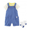 CARTERS CARTER'S Set 3dielny tričko kr. rukáv, kraťasy na traky, ponožky Yellow Stripes chlapec LBB 9m