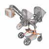 DeCuevas Skladací kočík pre dvojčatá bábiky s batôžkom City X - 91 cm