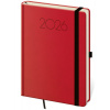 Denný diár 2026 A5 New Praga červený s gumičkou
