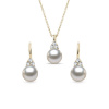 Set šperkov zo žltého zlata s Akoya perlami a diamantmi KLENOTA S0644403
