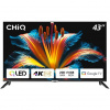 CHiQ U43QM8E – UHD QLED bezrámčeková Smart televízia s Google TV, 43” (109 cm), tmavo šedá, Dolby Audio 8592344204531