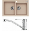 Set Alveus (dřez Rock 90 Beige 55 + baterie Ruta Chrom) SETA531