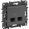 Legrand Telekomunikačná zásuvka Legrand Niloe Step 863460 2 x RJ45 kat. 5e UTP dvojitá oceľ