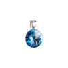Strieborný prívesok s kryštálmi Swarovski modrý okrúhly-rivoli 34112.3