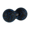 Duoball dvojitá masážna loptička 12cm, čierna a modrá, materiál EPP, REBEL ACTIVE