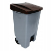 Denox nášľapný odpadkový kôš na triedený odpad 80 L, hnedé veko, plastový s