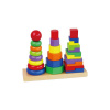 Viga Drevené farebné pyramidy pre deti plnofarebný motív