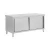 Pracovná skrinka z ušľachtilej ocele s priechodkou - ECO - 180 x 70 cm - 500 kg - Royal Catering RCSSCB-180X70-H