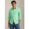 Ľanová košeľa Polo Ralph Lauren Long Sleeve Sport Shirt tmavomodrá farba, regular, s klasickým golierom, 710966294