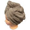 Top textil Rychleschnoucí froté turban na vlasy, béžový