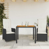 3dílný zahradní bistro set s poduškami černý polyratan Černý 3276975