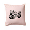 Športová motorka - Vankúš 50x50 - 50x50 - Iba poťah ( Svetloružová )