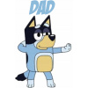 CUKROVÁ TLAČ Opłatek na Tort Cukrová hmota BLUEY BLU PSÍK DAD + MENO