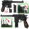 Kovová pištoľ na guľôčky MAUSER C96 Replika ASG 100 % kov + 2 TERČE