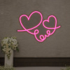 LED neon - Srdcia 60x43cm Farba neónu: 6 Žlto-oranžová, Orez neónu: Cut to Shape (výrez do tvaru)