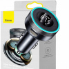 Baseus FM vysielač LED nabíjačka 2xUSB 3,5mm MP3 Bluetooth 5.0 3.4A micro