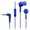 Panasonic Panasonic RP-TCM115E-A, drátové sluchátka, do uší, 3,5mm jack, kabel 1,2m, modrá
