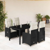 5dílný zahradní bistro set s poduškami černý polyratan Černý 3276990