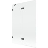 Mexen Lunar, 2-krídlová vaňová zástena ľavá 120 x 150 cm, číre sklo, grafitová, 897-120-100-66-00-L