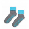 Dámske protišmykové ponožky sivo tyrkysové, veľ. 35-37