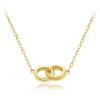 MINET Zlatý náhrdelník s prepojenými krúžkami Au 585/1000 1,90 g JMG0297WGN42