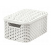 CURVER úložný box RATTAN S, 29,1 x 19,8 x 14,2 cm, biely, 03617-885