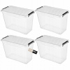 4x Plastový box 13l s vekom, uzatvárateľný, na uskladnenie, organizér