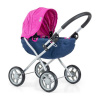 MILLY MALLY Detský kočík pre bábiky Dori Prestige Navy 54x36x60 ružová