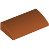 88930 Dark Orange Slope, Curved 2 x 4 x 2/3 with Bottom Tubes (Tmavě oranžový svah, zakřivený 2 x 4 x 2/3 se spodními trubkami)