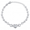 Stříbrný srdíčkový náramek Melissa s čirými Brilliance Zirconia JJJ0680B