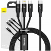 Baseus CAMLT-SC01 Rapid Series 3v1 USB-C (Micro USB/Lightning/USB-C) PD 20W, 1,5m, černý