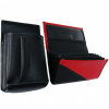 Kožený komplet :: peňaženka (červená/čierna) + púzdro vrecko na suchý zips + 1 zips vzadu, červená/čierna, uprostred, Nie, Áno, Nie