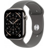 Apple Watch Series 11 Cellular 46 mm Prírodný titán s kamenno sivým športovým remienkom – M/L MFCX4WF/A