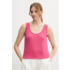 Ľanový top United Colors of Benetton ružová farba, 37UJE8398 S
