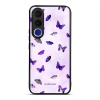 Lesklý kryt na mobil Vivo V70 FE - Mobiwear Glossy GP77G, fialoví motýlci (Prémiové lesklé pouzdro, obal, kryt Mobiwear Glossy na mobil Vivo V70 FE s motivem)