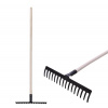 Hrable záhradne Strend Pro Premium R-606, 16 zubé, kované, drevená násada
