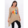 Oversize tričko s potlačou Farba: Camel, Veľkosť: UNI (sedí na veľkosti S, M, L)