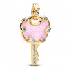 PANDORA pozlátená korálka Kľúč s nápisom LOVE 764349C01