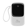 Powerbank Baseus Qpow Pro 20000mAh s káblom Lightning (PPQD060202) 20W biela
