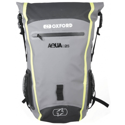 Vodotesný batoh Aqua B-25, OXFORD (čierny/šedý/žltý fluo, objem 25 l) - ruksak